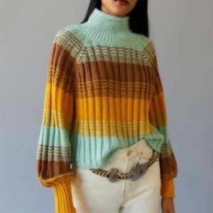 Urban Outfitters striped knit turtleneck sweater